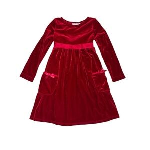 Rare, Too! Elegant Red Velvet Kids Dress